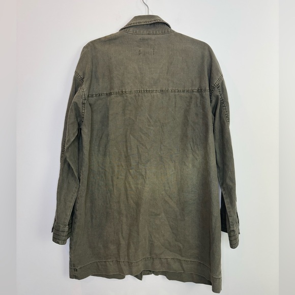 BDG Olive Military Field utility linen blend cargo pocket Jacket size large - Picture 9 of 9